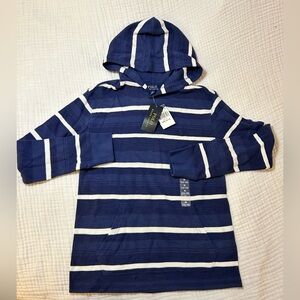 Polo Ralph Lauren Big Boys Blue & White Striped long sleeve Hoodie size M(10-12)